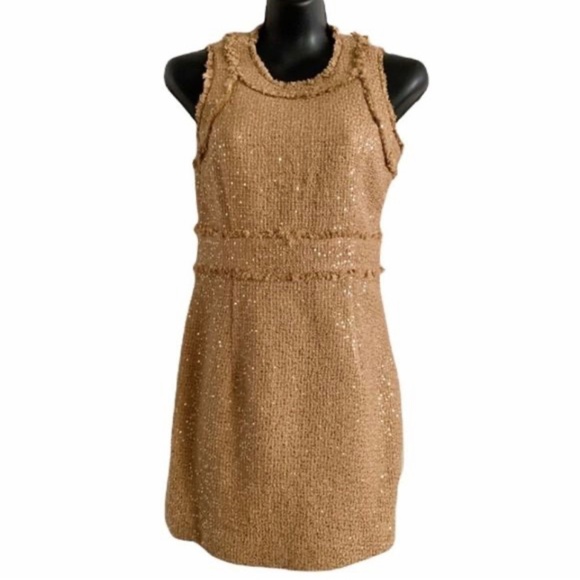 Michael Kors Gold Sequin Dress Sz10 - Picture 1 of 7